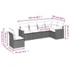 The Living Store 6-tlg. Garten-Sofagarnitur mit Kissen Grau Produktbild-Vorschau 8