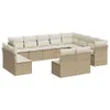 vidaXL 12-tlg. Garten-Sofagarnitur mit Kissen Beige Poly Produktbild-Vorschau 1