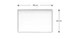 A whiteboard with dimensions indicated by arrows and text. Náhled obrázku produktu
