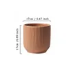 A beige ceramic planter with vertical ridges, shown against a white background with dimensions indicated. Produktbild-Vorschau