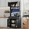 Armoire de cuisine Merax avec éclairage LED, meuble haut Voir les images du produit 2