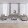 vidaXL 3-tlg. Sofagarnitur mit Kissen Taupe Stoff Produktbild-Vorschau 2