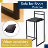 A collage of images showcasing a bar stool and its features, including its legs, plastic feet, and upholstery. Anteprima dell’immagine prodotto