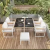 Merax Gartenmöbel-Set 7-teilig mit 4 Sesseln & 2 Hockern, Produktbild-Vorschau 2