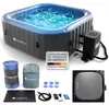 Juskys® Whirlpool SpaLuxe inkl. LED-Beleuchtung Grau/Blau - Produktbild-Vorschau 1