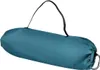A teal colored camping chair bag with a black strap is shown against a white background. Produktbild-Vorschau