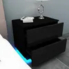 Iropro table de chevet éclairage LED, noir brillant en Voir les images du produit 4
