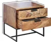 Stolik nocny lite drewno sheesham / metal 50x40x51 cm Podgląd zdjęcia produktu 3