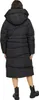 A woman wearing a black puffer coat and black boots, shown from the back. Produktbild-Vorschau