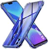 Two transparent phone cases with blue tint are crossed over each other, showcasing a smartphone screen. Anteprima dell’immagine prodotto