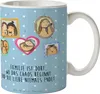 Mr. & Mrs. Panda Kaffeebecher Igel Familie - Blau Pastell - Produktbild-Vorschau 1