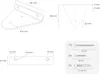 Diagrams and measurements of a shelf bracket and its hardware. Produktbild-Vorschau