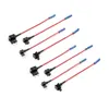 A set of eight automotive fuse tap adapters with red wires and blue connectors, laid out diagonally on a white background. Produktbild-Vorschau