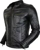 Herren Bikerjacke aus echtem Leder gesteppte Schultern Produktbild-Vorschau 1