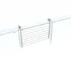 A white balcony drying rack with multiple silver bars is mounted on a white railing. Anteprima dell’immagine prodotto