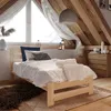 Lit en bois 100x200 cm avec sommier à lattes Lit moderne Voir les images du produit 3