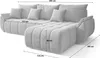 Ecksofa Schlafsofa LOUISE Stoff Monolith Hellgrau Ottomane Produktbild-Vorschau 3