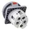 A close-up, angled view of the back of a heavy-duty electrical socket. Produktbild-Vorschau