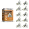A product shot of a package of LED light bulbs and several individual light bulbs. Produktbild-Vorschau