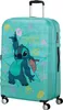 A turquoise suitcase with a Stitch character design. Produktbild-Vorschau