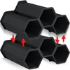 Two stacked hexagonal plastic wine racks shown from a diagonal angle. Produktbild-Vorschau