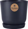Vyveo - Vaso da fiori Soren con sottovaso - Nero - 25x22 Anteprima dell’immagine prodotto 1