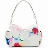 Verstellbare weiße Damenschultertasche mit Kontrastdetails Produktbild-Vorschau 12