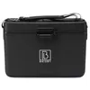 A black cooler box with a handle and a logo on the front. Produktbild-Vorschau