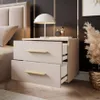 A bedroom scene with a nightstand next to a bed. Produktbild-Vorschau