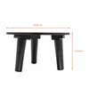 A black wooden plant stand with dimensions indicated. Voir les images du produit