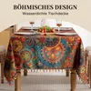 Boho Tischdecke mit Quaste, Wasserdichte Vintage Bunt Produktbild-Vorschau 3