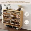 Szafka na buty – 100 x 25 x 90 cm, rattan/dąb – 4 wysuwane Podgląd zdjęcia produktu 19