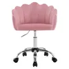 A pink velvet office chair with a scalloped backrest is shown against a white background. Produktbild-Vorschau
