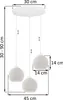 Závesná lampa Riffle biela 3-svetelná s bielym guľovým Náhľad obrázku produktu 4