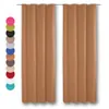 Two brown curtains hanging on a rod, with a color swatch palette on the left. Produktbild-Vorschau