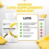 A marketing image comparing LUTO supplements to 'others', highlighting benefits with checkmarks. Produktbild-Vorschau