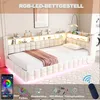 Gestoffeerd bed 90x200 cm, slaapbank met LED-verlichting, Productafbeelding-voorbeeld 6