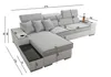 Ecksofa mit Schlaffunktion Eckcouch PERS I MINI Sofa (Grau Produktbild-Vorschau 4