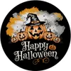 Großer Kürbis mit Hexenhut Magnet rund - Happy Halloween Produktbild-Vorschau 1