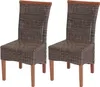2er-Set Esszimmerstuhl Sinio, Stuhl Küchenstuhl, Rattan  Produktbild-Vorschau 1