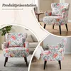 Ohrensessel Bunt, Vintage Sessel Wohnzimmer mit Holzbeinen Produktbild-Vorschau 6