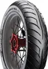 A close-up, angled view of a motorcycle tire mounted on a wheel. Náhľad obrázku produktu