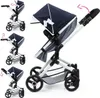Kombi-Puppenwagen Vario blau/weiss mit Herzen Produktbild-Vorschau 2