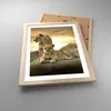 Gerahmtes Poster - Rahmen in heller Eiche - Löwen Produktbild-Vorschau 3