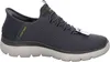 A side view of a gray Skechers slip-in sneaker. Náhľad obrázku produktu