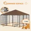 PawHut Chenil extérieur pour Chiens en métal et Tissu Voir les images du produit 8