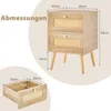 2er Set Nachttisch mit 2 Rattan-Schubladen, Beistelltisch Produktbild-Vorschau 6