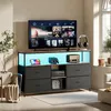 TV skrinka 108 cm s LED, horná doska s efektom tigrieho Náhľad obrázku produktu 1