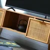 CALICOSY - Meuble TV 2 Tiroirs Façades Rotin L100 cm - MIYA Voir les images du produit 4