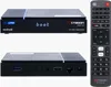 A product shot of a media streaming box and its remote control, presented on a white background. Produktbild-Vorschau